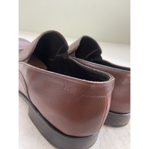 Hugo Boss Men\'s Size 11 Dress Shoe Penny Loafers Brown Leather Made in Italy main image 8